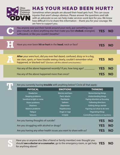CHATS: Advocate Guide - Traumatic Brain Injury (Ohio Domestic Violence Network)