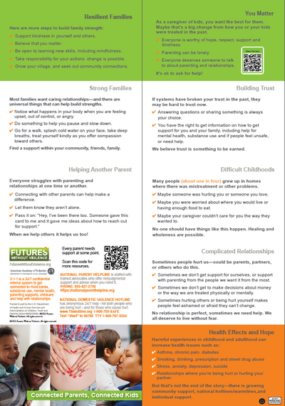 Connected Parents, Connected Kids ACEs Safety Card