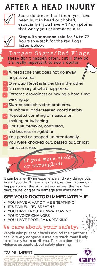 Has Your Head Been Hurt? Rack Card (Ohio Domestic Violence Network) PDF only
