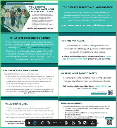 Teen Economic Abuse (TEA) Safety Card